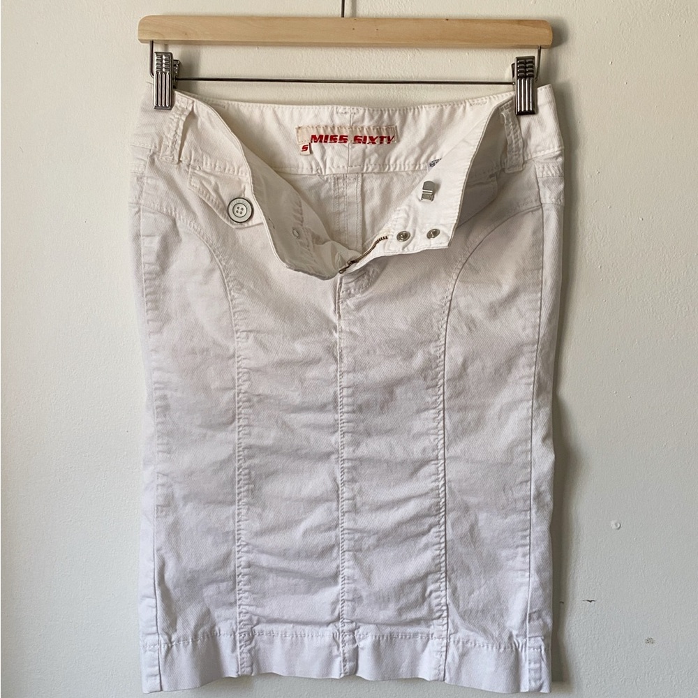 Miss Sixty Ivory Denim Skirt